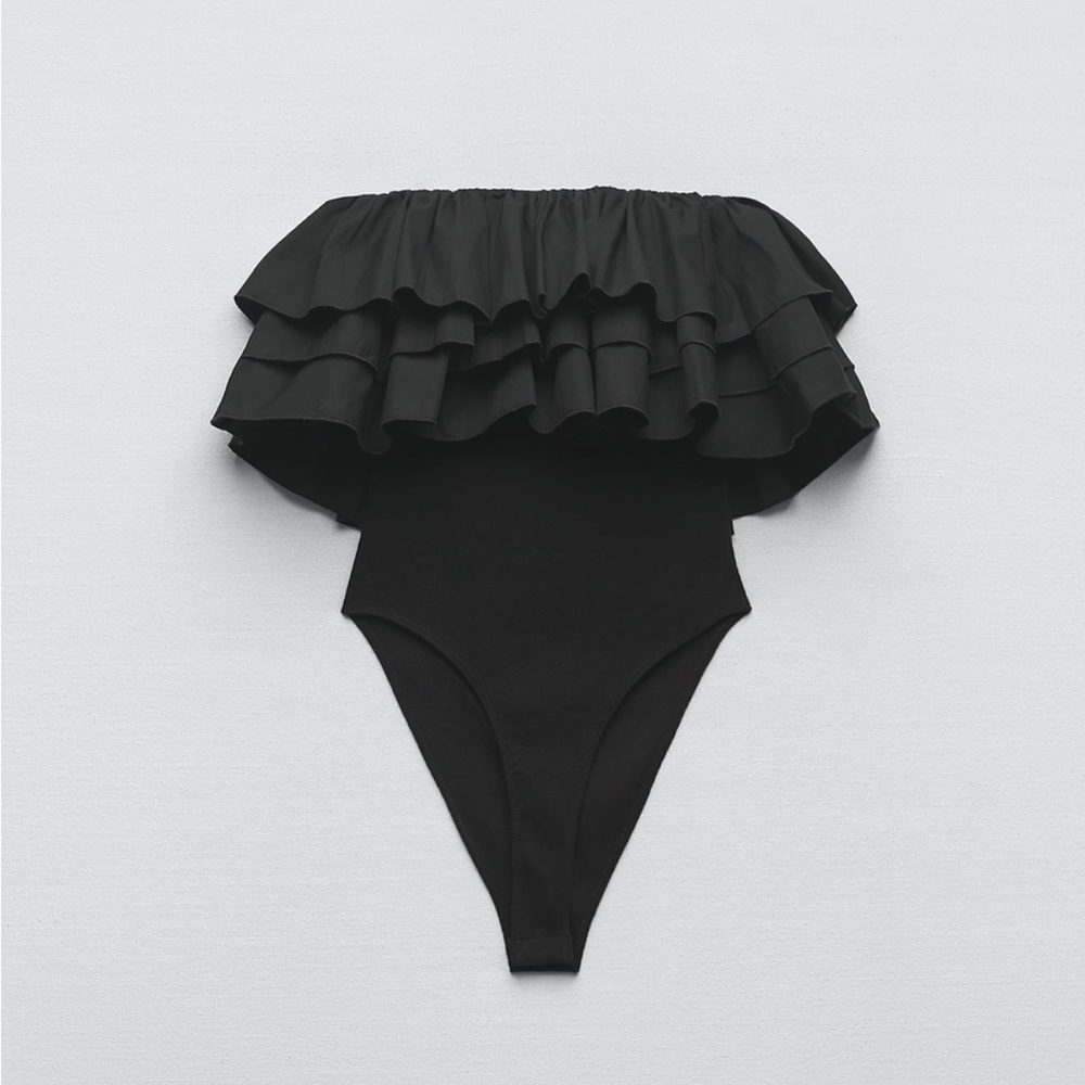 Zara Strapless Ruffled Bodysuit